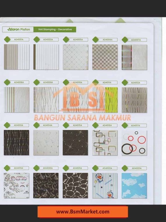 JUAL PLAFON UPVC MERK ADARON PILIHAN MODEL BANYAK